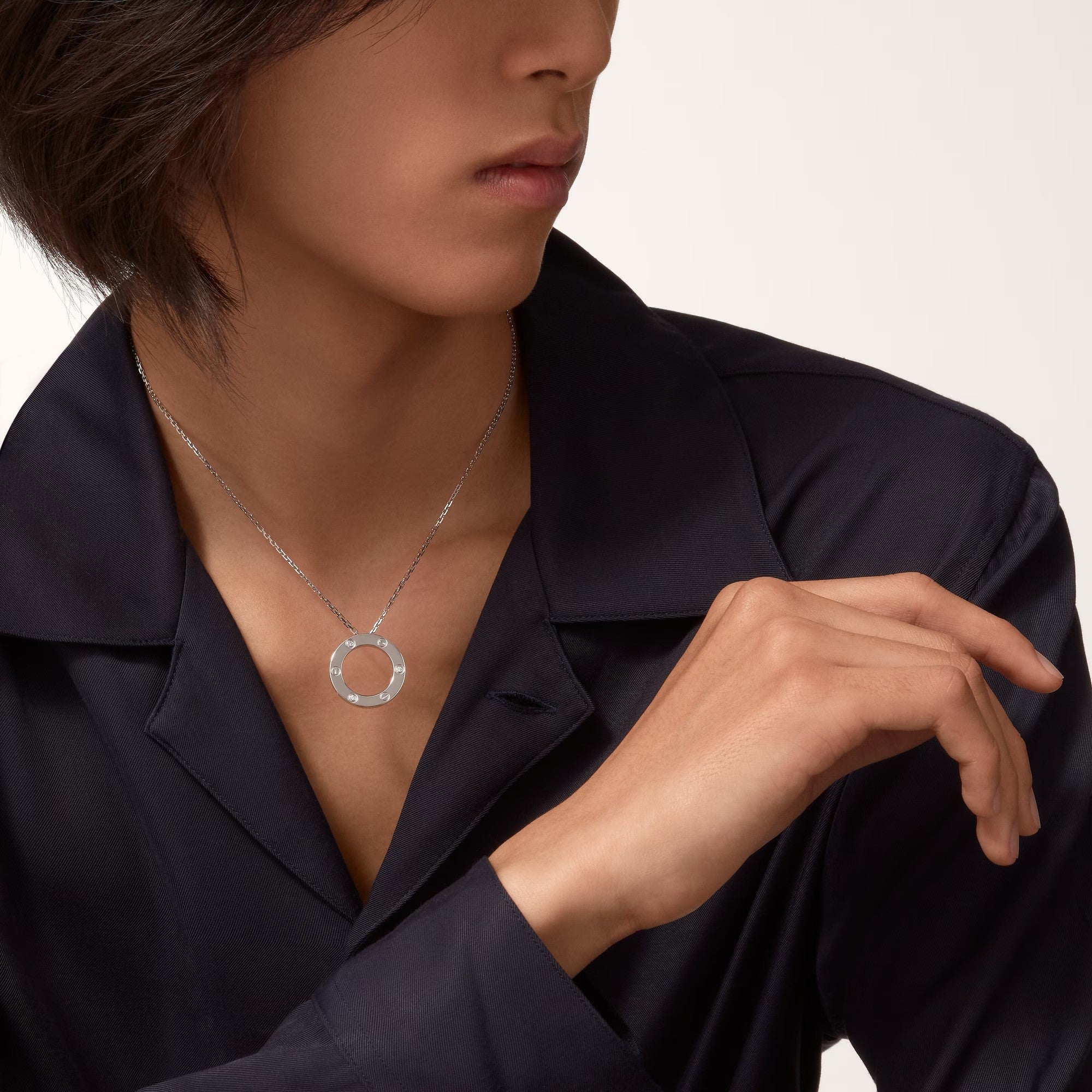 [Luxe Jewelry]LOVE NECKLACE 16MM 3 DIAMONDS