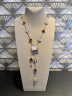 [Luxe]CLOVER 20 MOTIFS LASER CARNELIAN NECKLACE