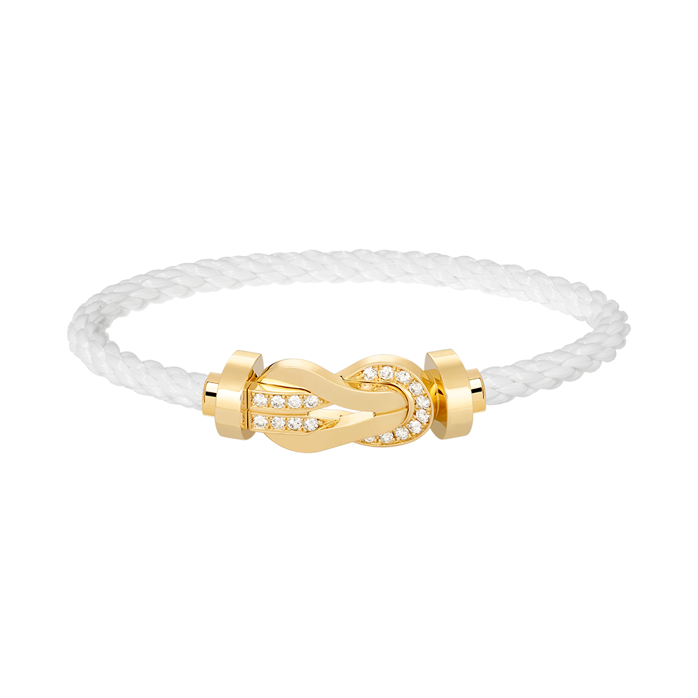 [Luxe]チャンス ラージ 8 フィギュア バックル ハーフ ダイヤモンド ブレスレット ゴールド