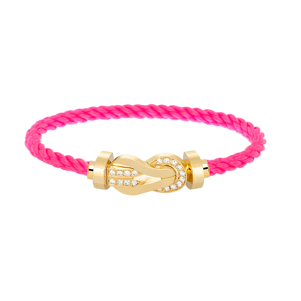 [Luxe]チャンス ラージ 8 フィギュア バックル ハーフ ダイヤモンド ブレスレット ゴールド