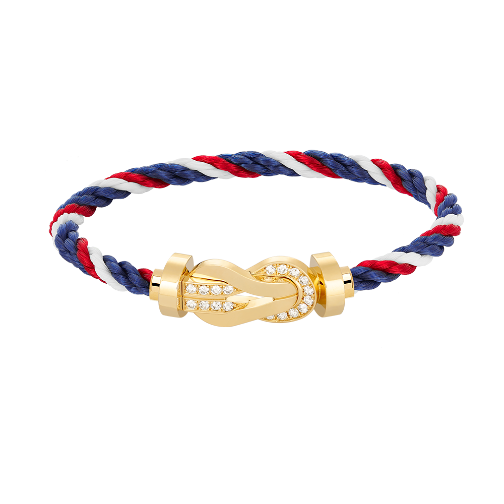 [Luxe]チャンス ラージ 8 フィギュア バックル ハーフ ダイヤモンド ブレスレット ゴールド