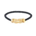 [Luxe]チャンス ラージ 8 フィギュア バックル ハーフ ダイヤモンド ブレスレット ゴールド