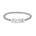 [Luxe]CHANCE LARGE 8 FIGURE BUCKLE HALF DIAMOND BRACELET SILVER