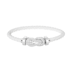 [Luxe]CHANCE LARGE 8 FIGURE BUCKLE HALF DIAMOND BRACELET SILVER