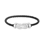 [Luxe]CHANCE LARGE 8 FIGURE BUCKLE HALF DIAMOND BRACELET SILVER