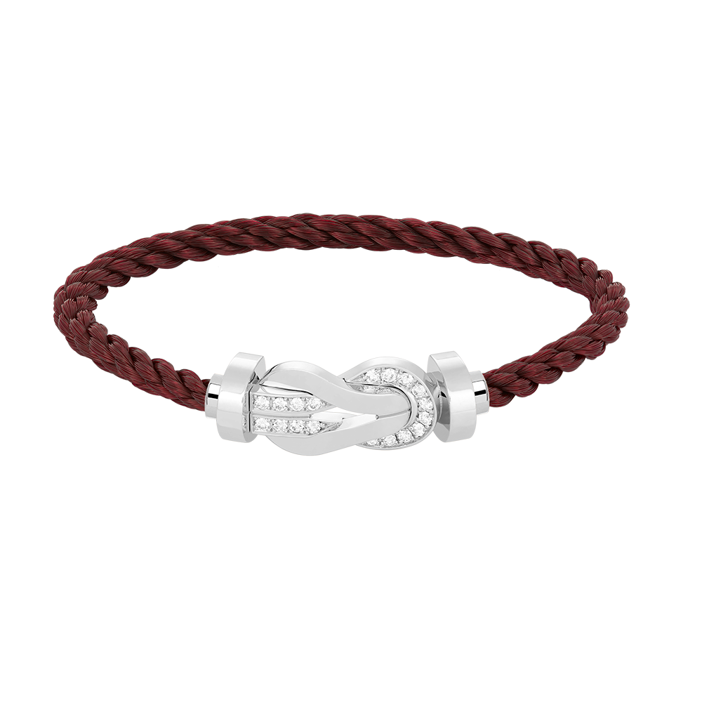 [Luxe]チャンス ラージ 8 フィギュア バックル ハーフ ダイヤモンド ブレスレット シルバー