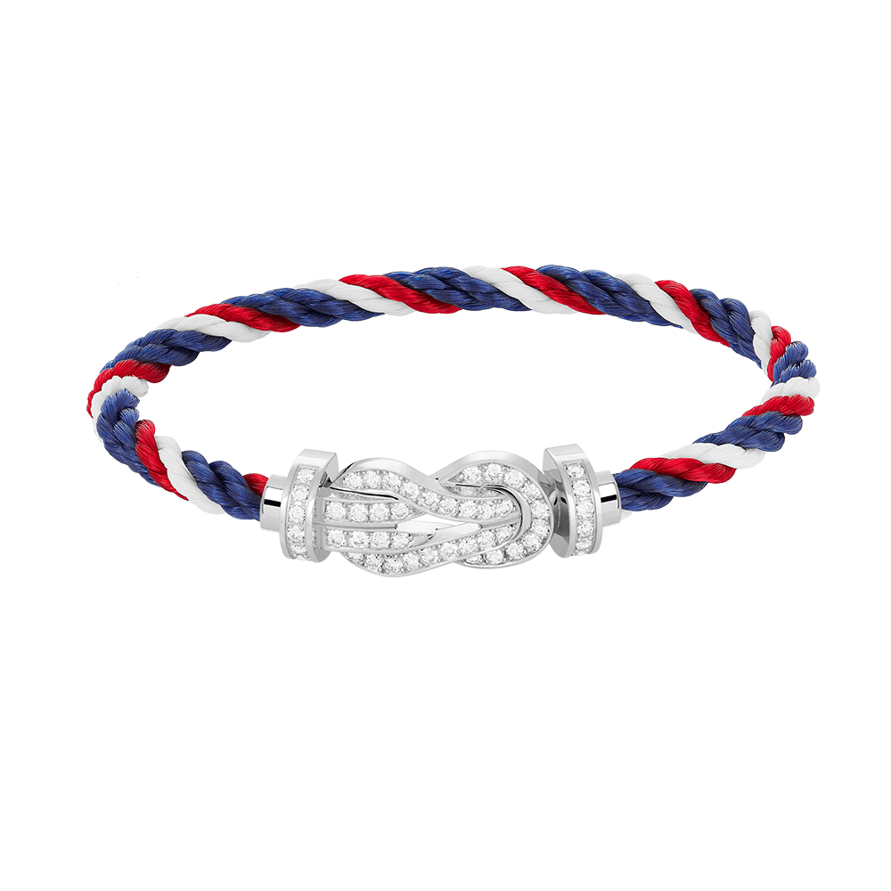 [Luxe]チャンス ラージ 8 フィギュア バックル フル ダイヤモンド ブレスレット シルバー