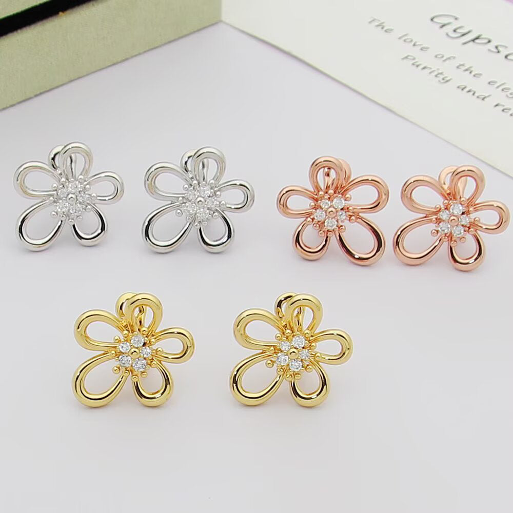 [Luxe JURI] FLOWERLACE EARRING 5 DIAMONDS