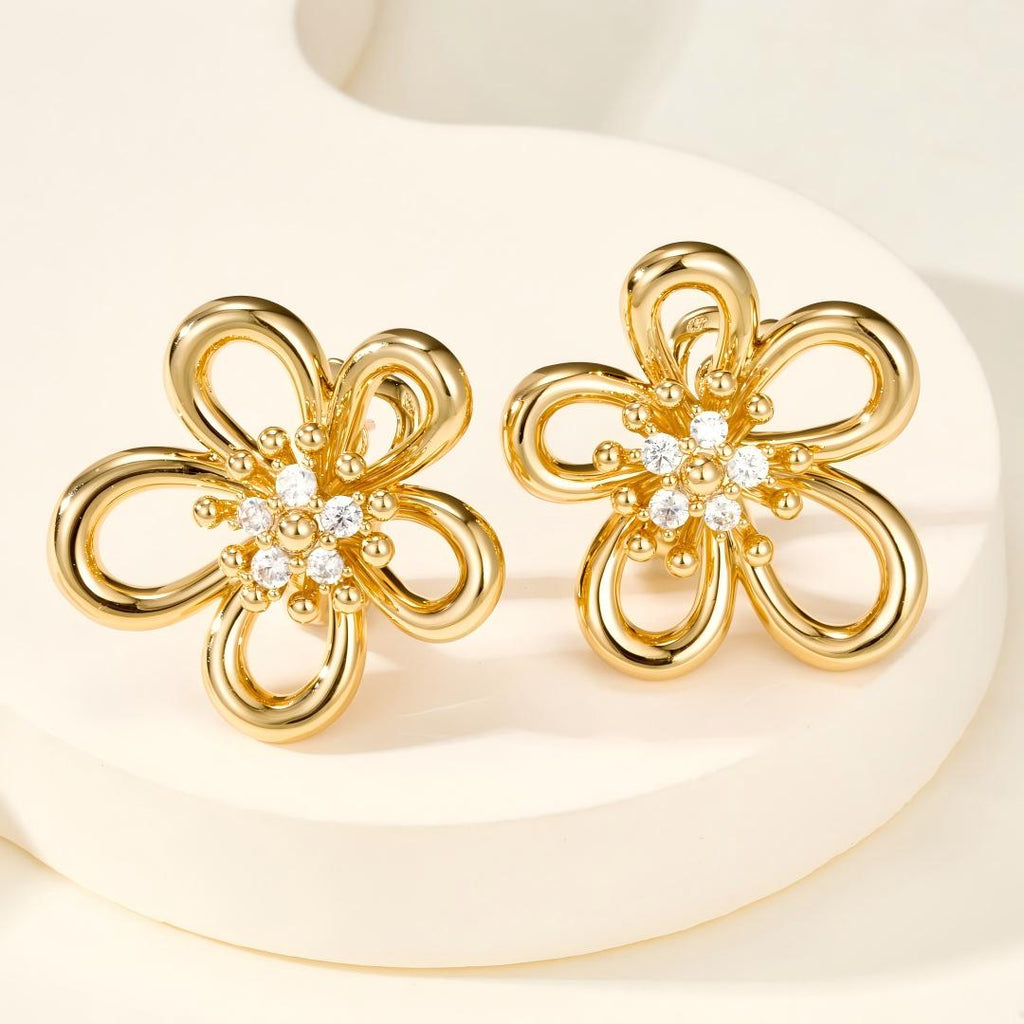 [Luxe JURI] FLOWERLACE EARRING 5 DIAMONDS