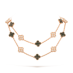 [Luxe]CLOVER 20 MOTIFS DARK MOP DIAMOND  NECKLACE