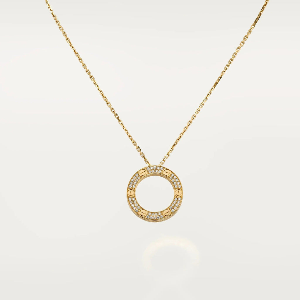 [Luxe Jewelry]LOVE NECKLACE 16MM  FULL DIAMOND