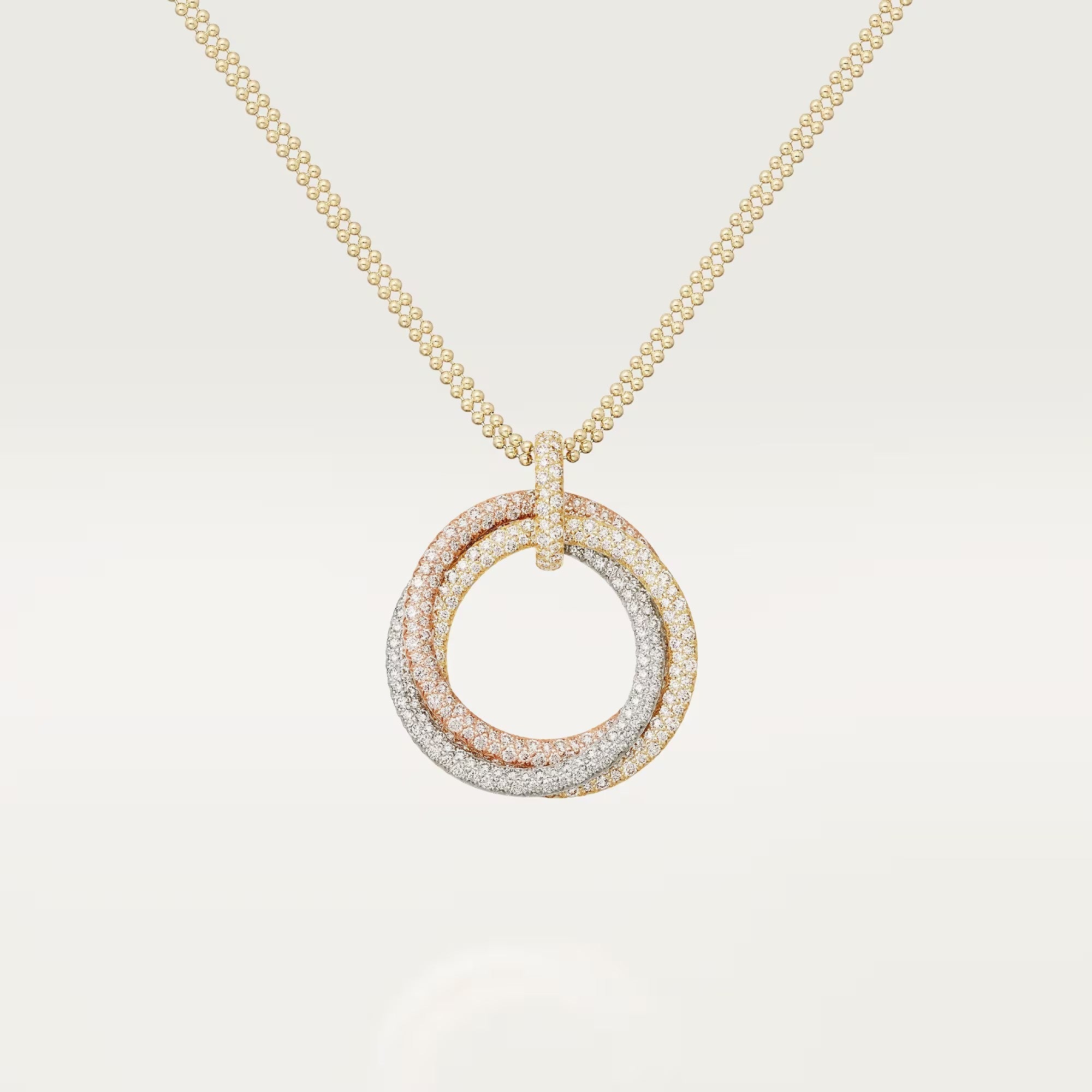 [Luxe Jewelry]TRINITY LARGE FULL DIAMOND  NECKLACE