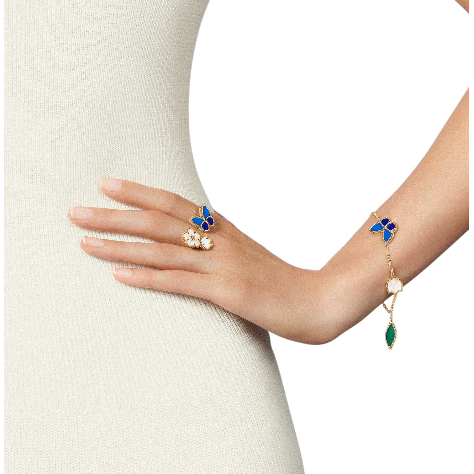 [Luxe]LUCKY SPRING BUTTERFLY 5 MOTIF BRACELET
