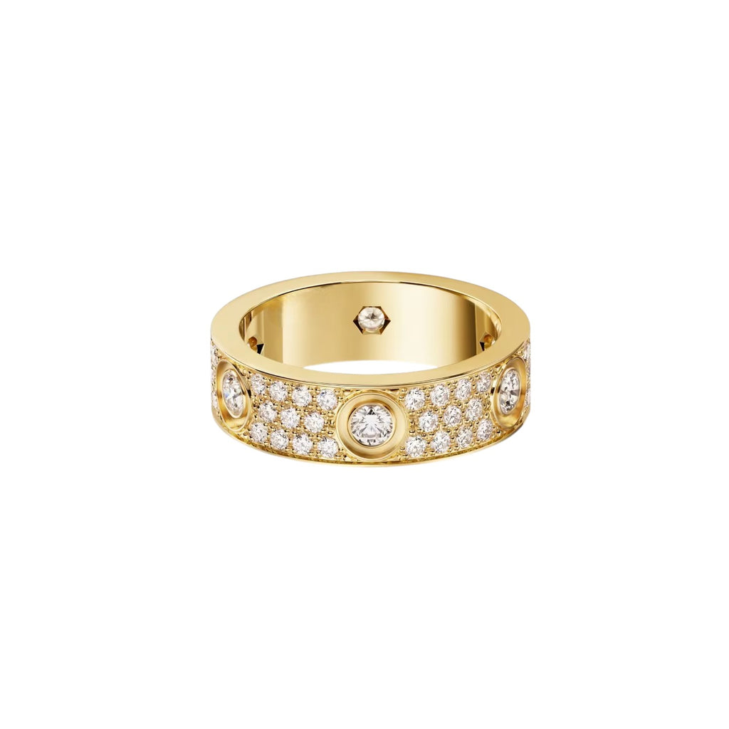 [Luxe Jewelry]LOVE 5.5MM FULL-PAVE 6-DIAMOND RING