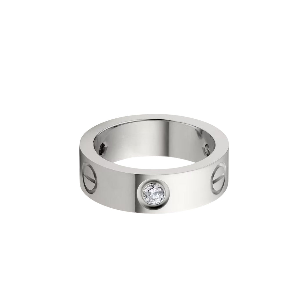[Luxe Jewelry]LOVE 5.5MM 3 DIAMOND RING