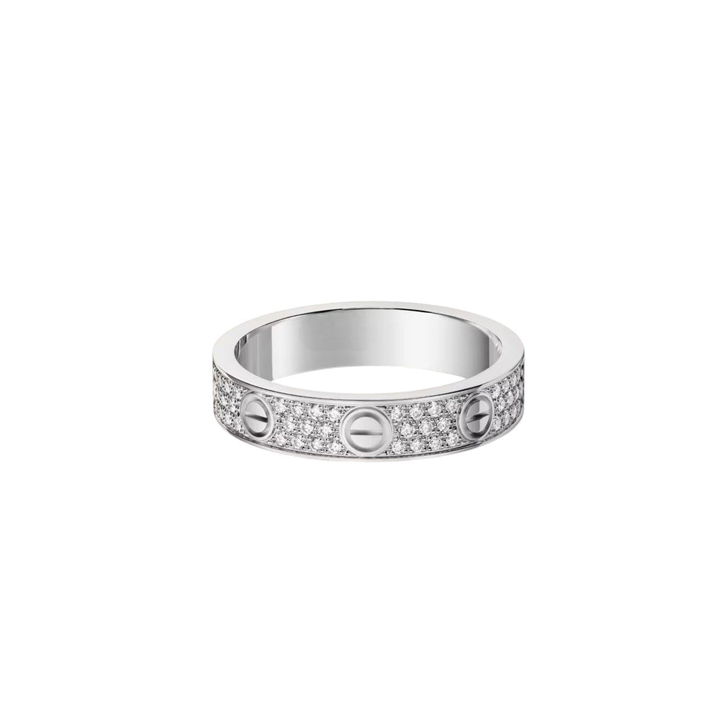 [Luxe Jewelry]LOVE RING 4.0MM DIAMOND PAVED