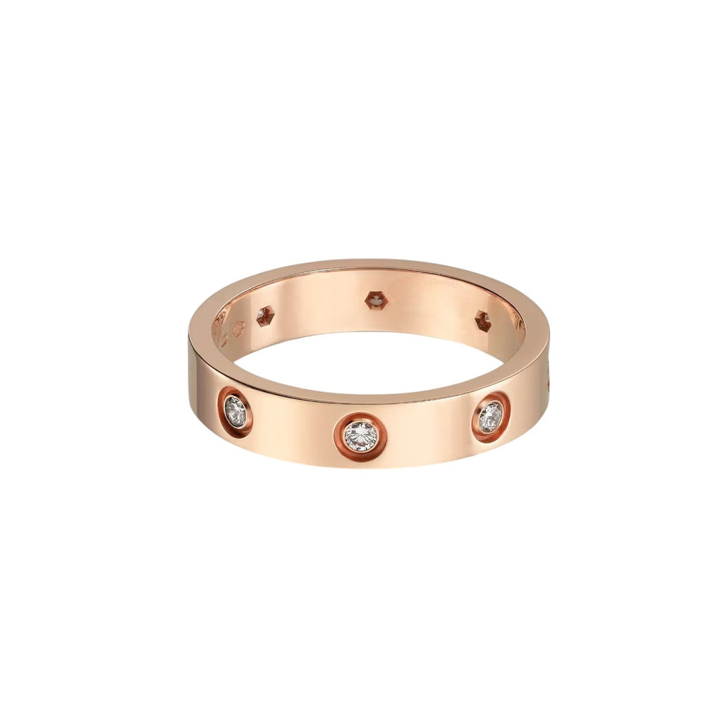 [Luxe Jewelry]LOVE 4MM 8 DIAMOND RING