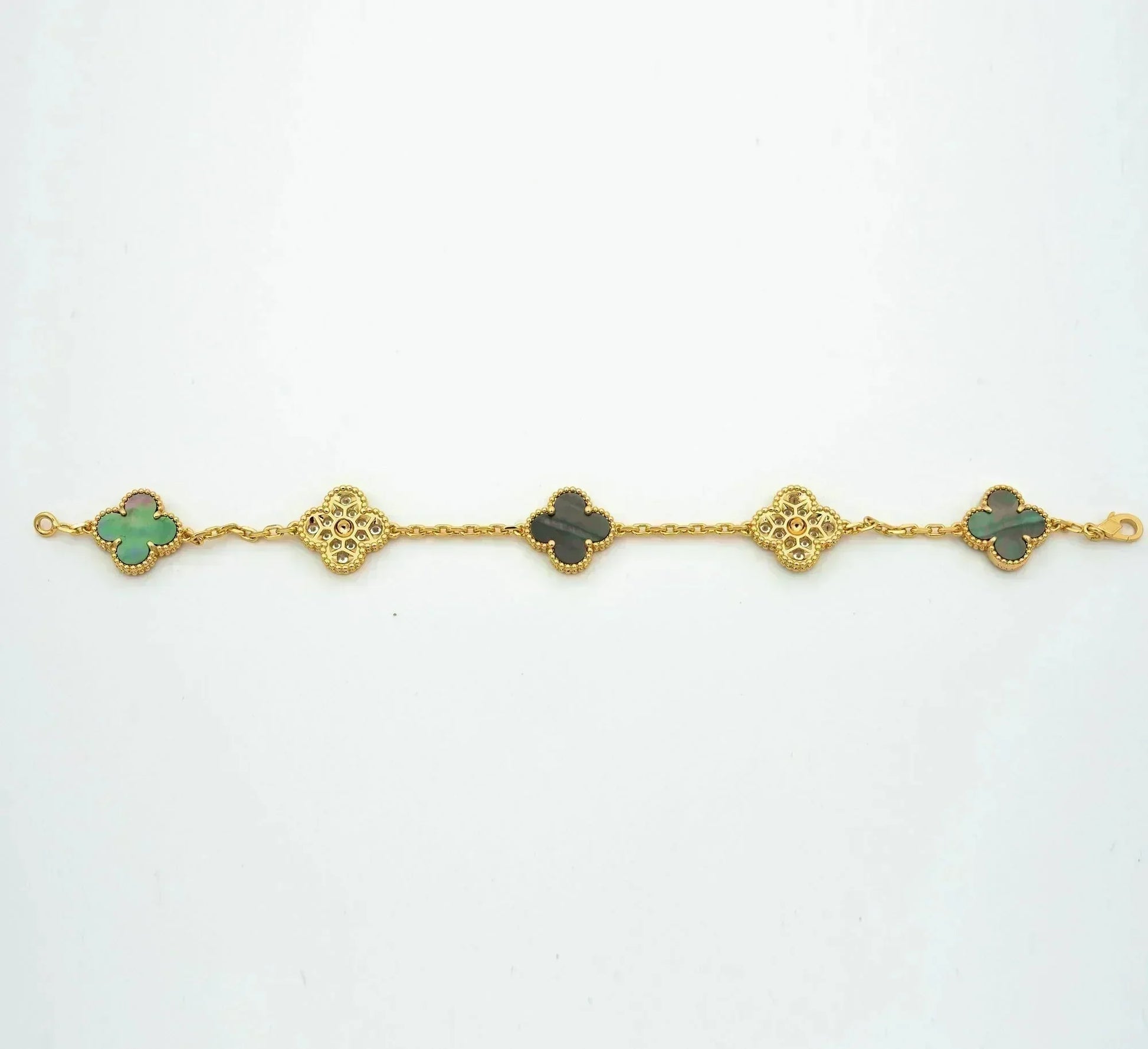 [Luxe] CLOVER 5 MOTIF GRAY MOP BRACELET COLLECTION