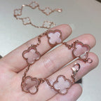 [Luxe]CLOVER 5 MOTIF ROCK CRYSTAL BRACELET
