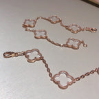 [Luxe]CLOVER 5 MOTIF ROCK CRYSTAL BRACELET
