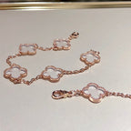 [Luxe]CLOVER 5 MOTIF ROCK CRYSTAL BRACELET