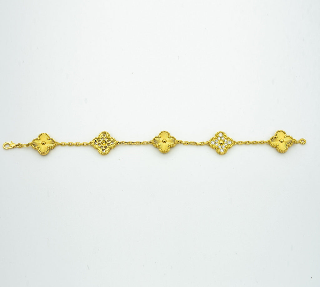 [Luxe] CLOVER 5 MOTIF LASER BRACELET COLLECTION