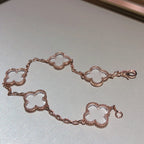 [Luxe]CLOVER 5 MOTIF ROCK CRYSTAL BRACELET