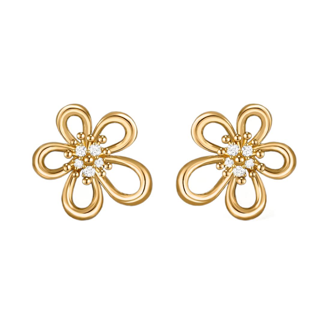 [Luxe JURI] FLOWERLACE EARRING 5 DIAMONDS