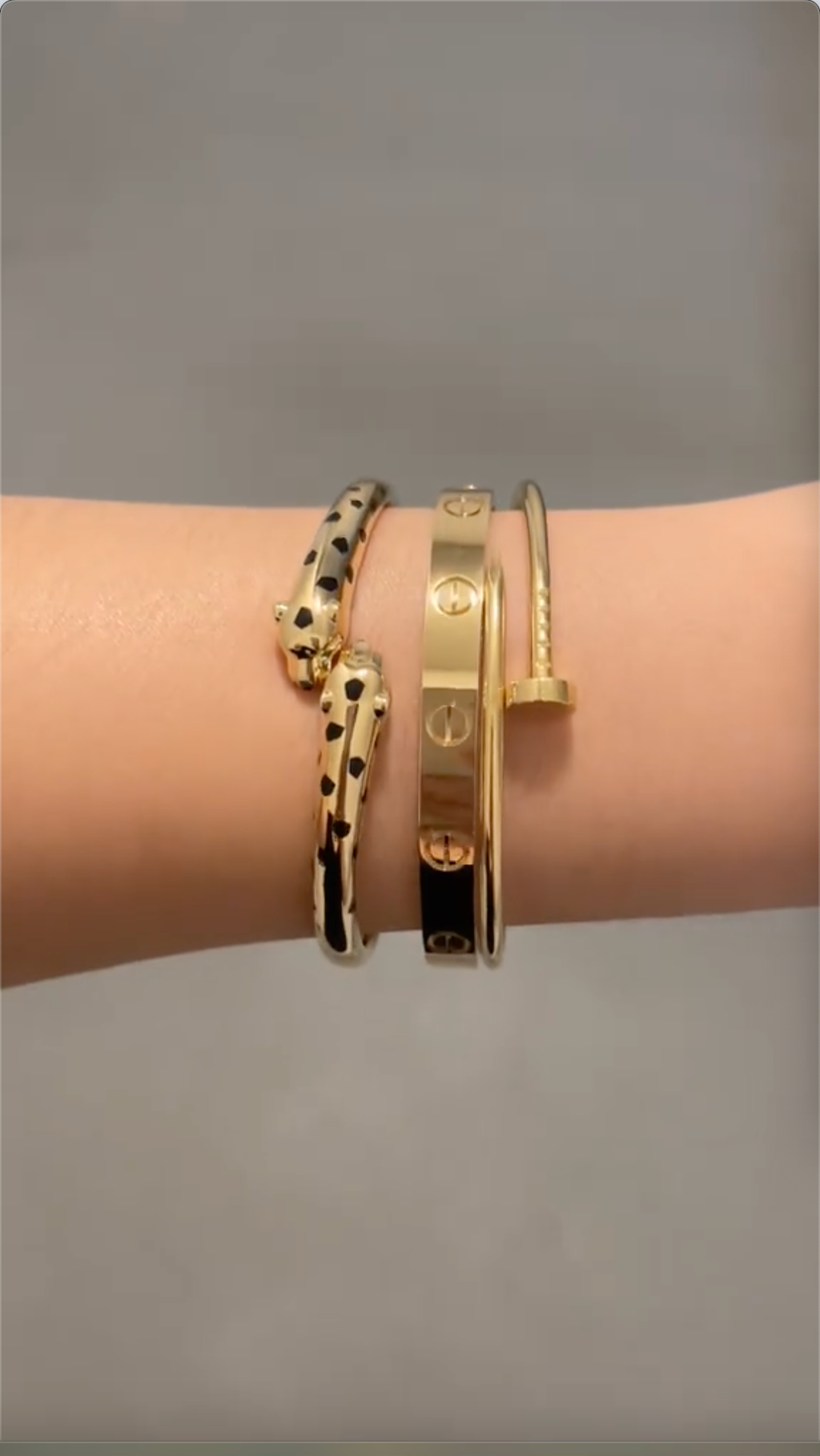 [LUXE] Panthère & LOVE  & JUSTE  Diamond Bracelet Stack Set