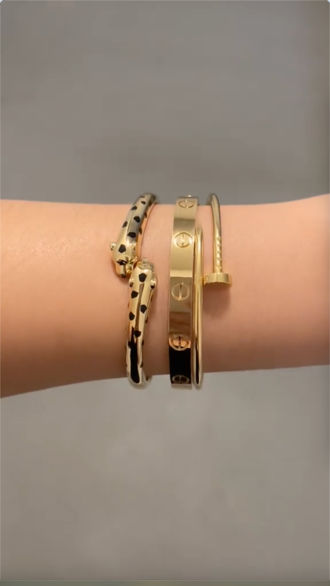 [LUXE] Panthère & LOVE  & JUSTE  Diamond Bracelet Stack Set