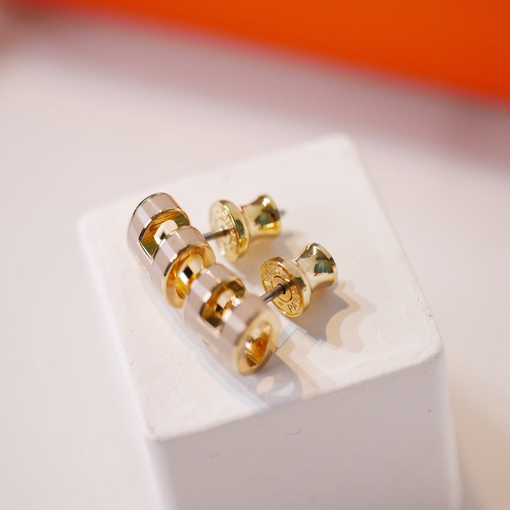 [Luxe]ミニポップHゴールドイヤリンググレー