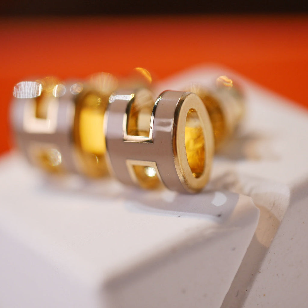 [Luxe]ミニポップHゴールドイヤリンググレー