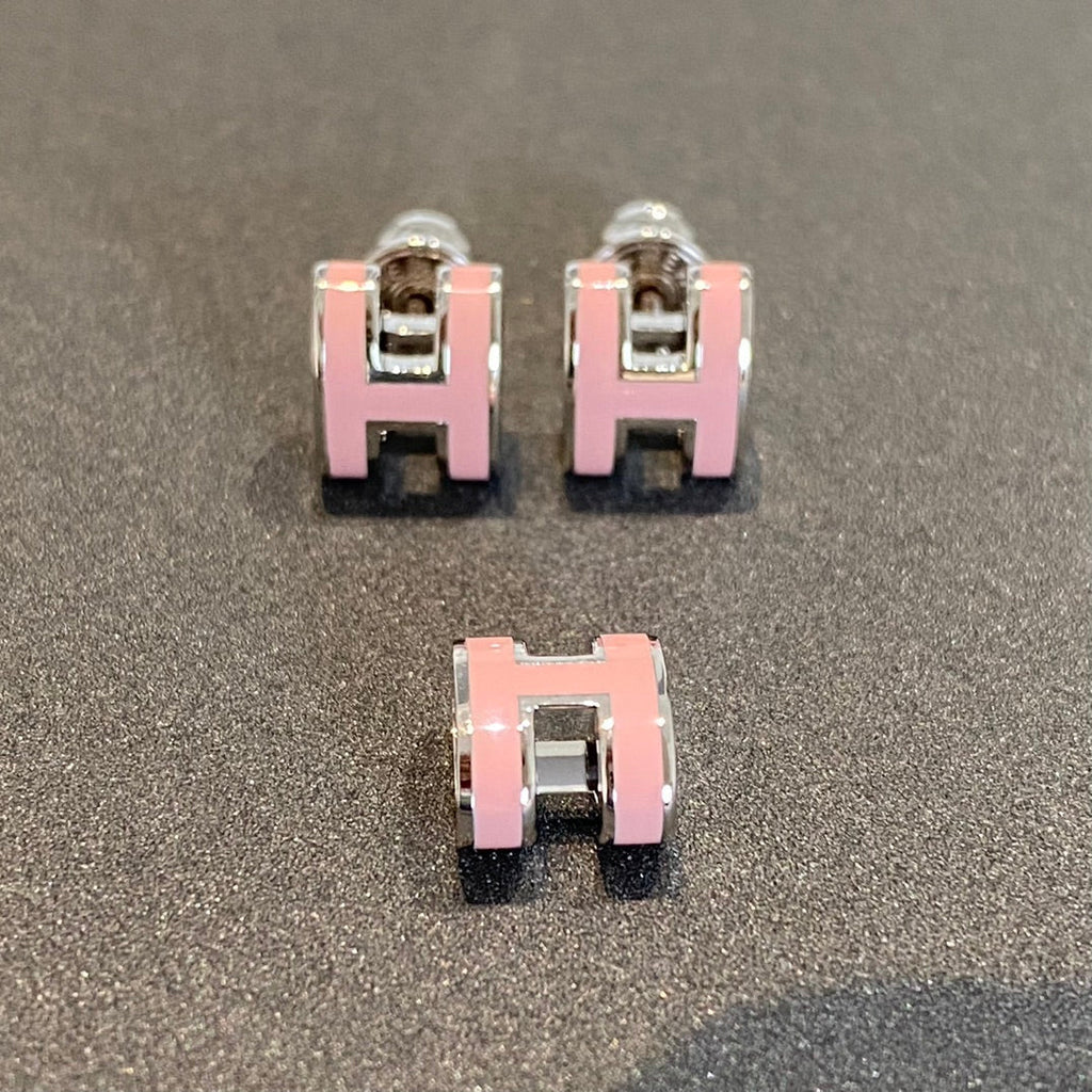 [Luxe]Boucles d'oreilles MINI POP H en argent rose