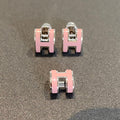 [Luxe]Boucles d'oreilles MINI POP H en argent rose