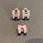 [Luxe]Boucles d'oreilles MINI POP H en argent rose