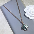 [Luxe]CLOVER 25MM GOLD DARK MOP BIG CLOVER NECKLACE