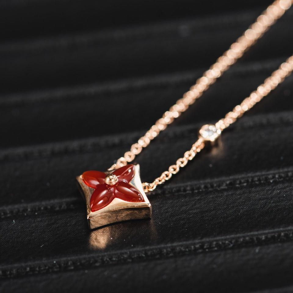 [Luxe] COLLIER ÉTOILE OR ROSE 1 DIAMANT