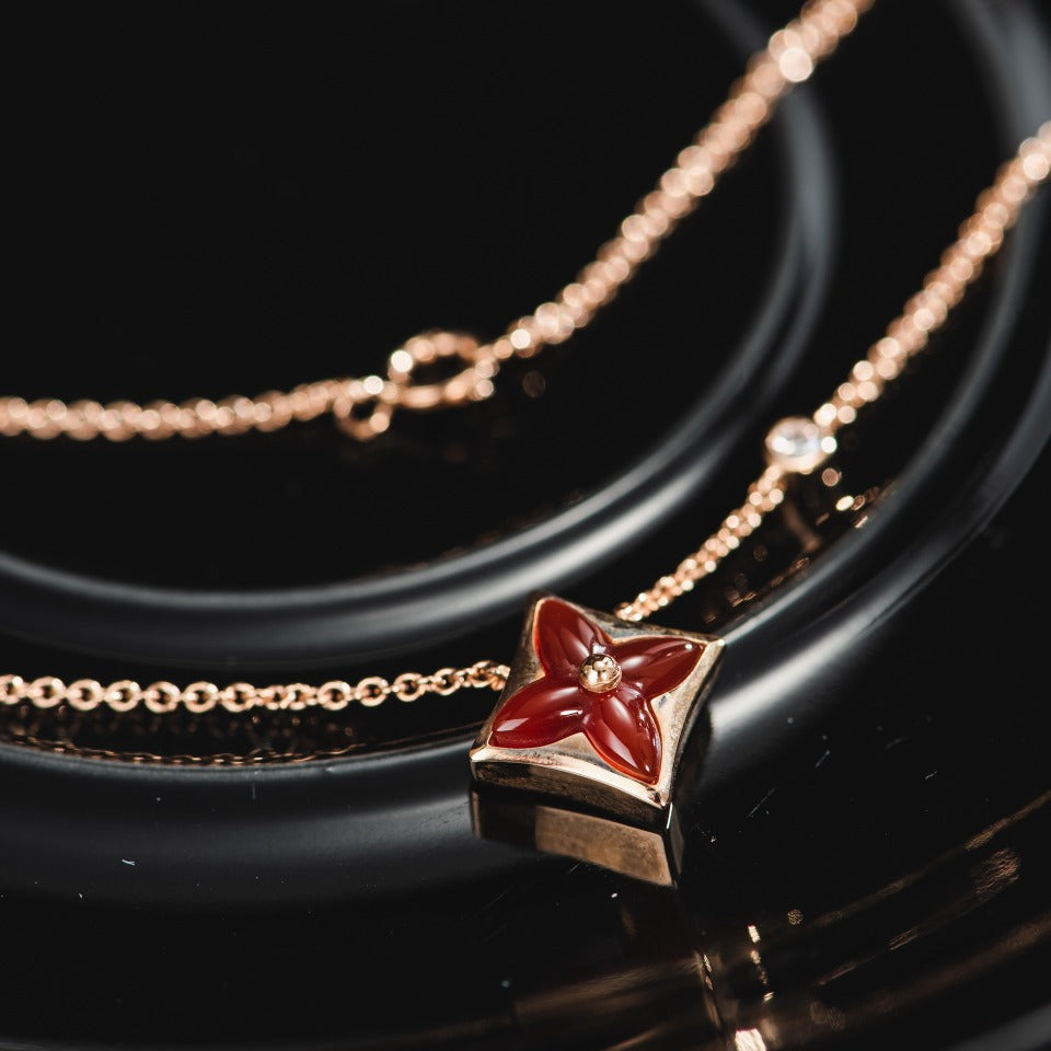 [Luxe] COLLIER ÉTOILE OR ROSE 1 DIAMANT