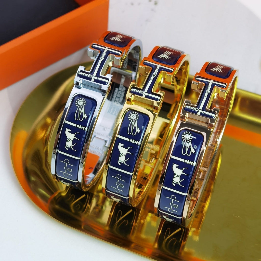 [Luxe]BRACELET H COUVERTURES BLEU FONCÉ