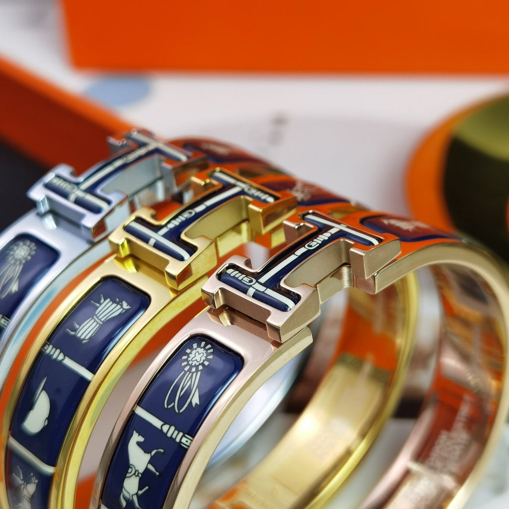 [Luxe]BRACELET H COUVERTURES BLEU FONCÉ