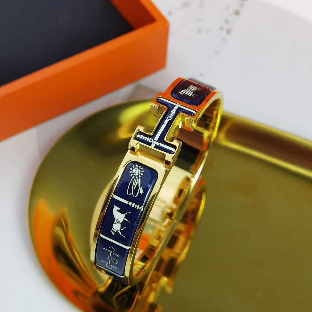 [Luxe]BRACELET H COUVERTURES BLEU FONCÉ