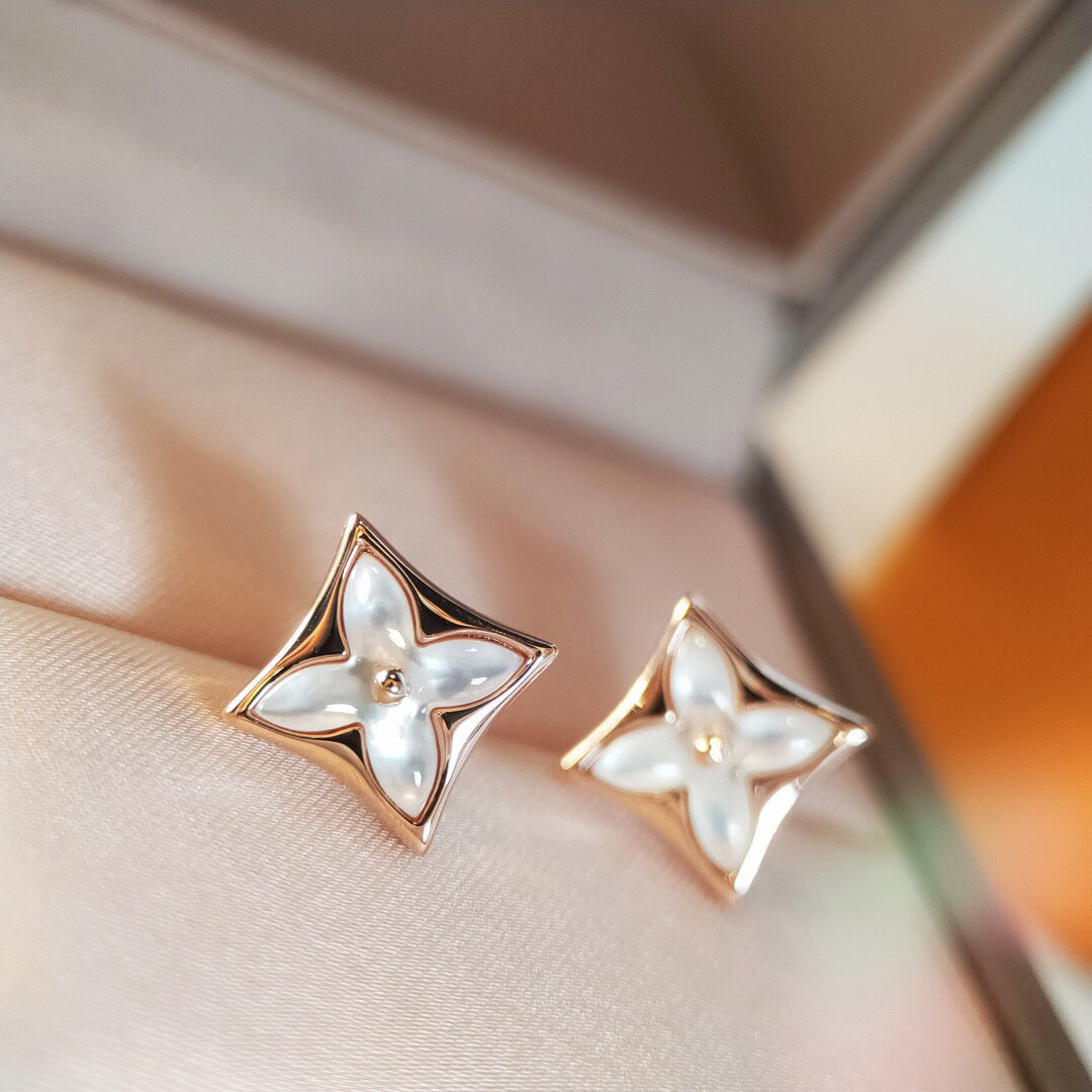 [Luxe]Boucles d'oreilles étoile en or rose