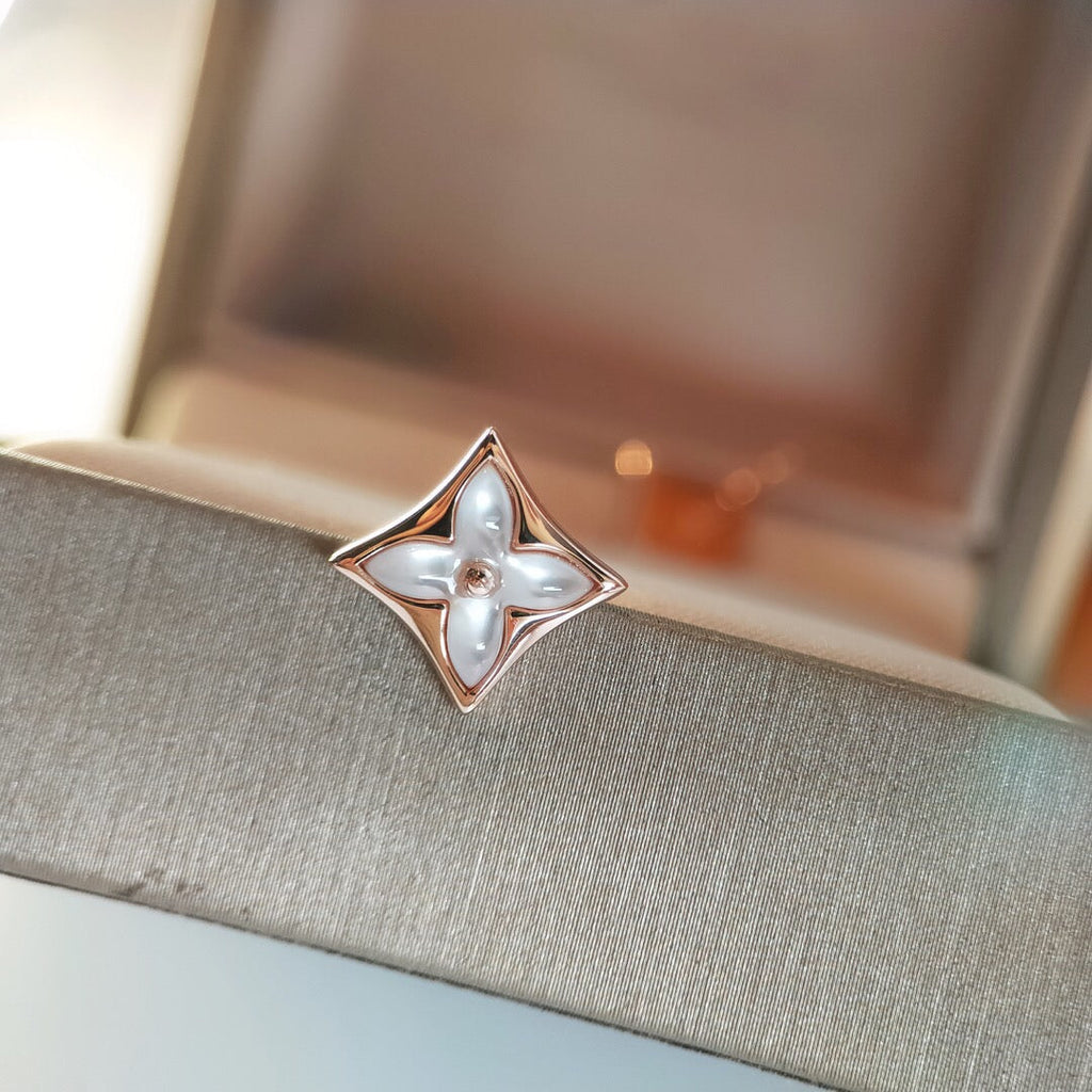 [Luxe]Boucles d'oreilles étoile en or rose