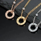 [Luxe Jewelry]LOVE NECKLACE 16MM 2 DIAMONDS