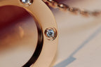 [Luxe]LOVE NECKLACE 16MM 6 DIAMONDS PINK GOLD