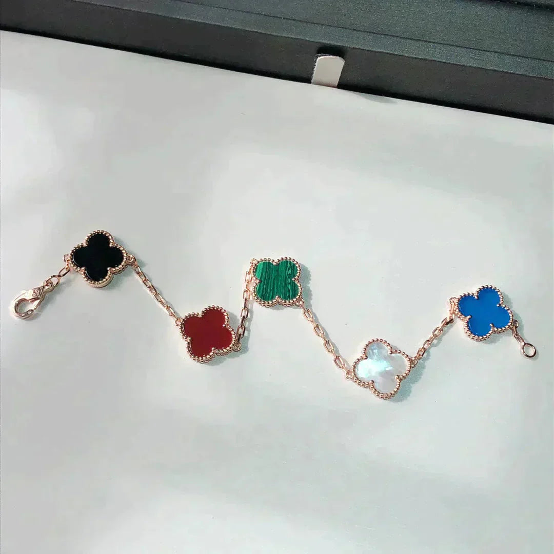 [Luxe]CLOVER 5 MOTIFS MULTICOLOR BRACELET
