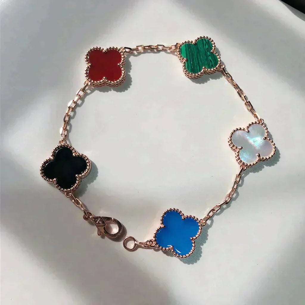 [Luxe]CLOVER 5 MOTIFS MULTICOLOR BRACELET