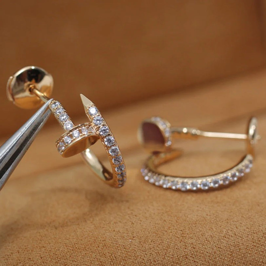[Luxe Jewelry]JUSTE FULL DIAMOND SMALL EARRINGS