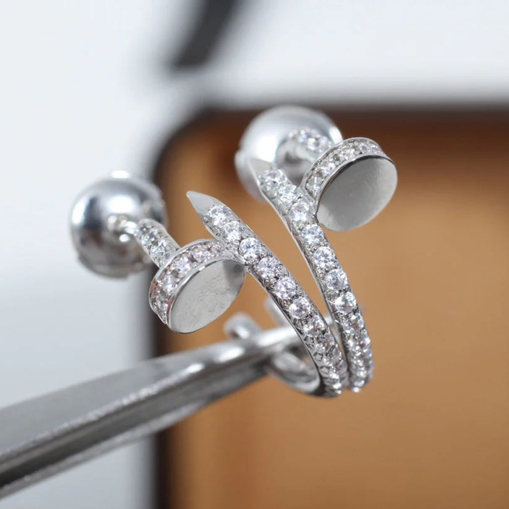 [Luxe Jewelry]JUSTE FULL DIAMOND SMALL EARRINGS