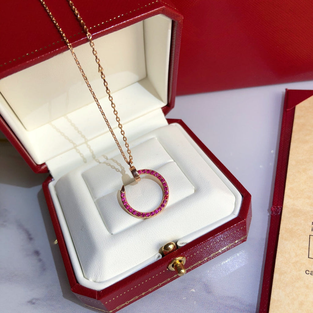 [Luxe Jewelry]JUSTE NECKLACE RED FULL DIAMONDS